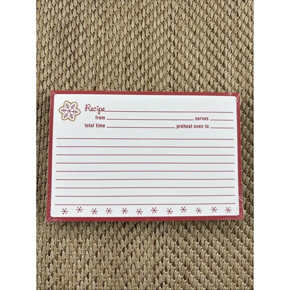 New Sealed Christmas Snowflake Red Hallmark Recipe Cards 4 x 6 Sealed Set Of 36 - Picture 1 of 2